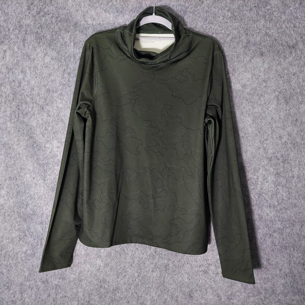 Under Armour Women Sweatshirt L Cold Gear Funnel Neck Camo Olive Athleisure
